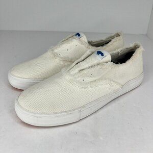 Rocket Dog Womens C317-1118 White Distressed Low Top Size 10 Slip On Shoes